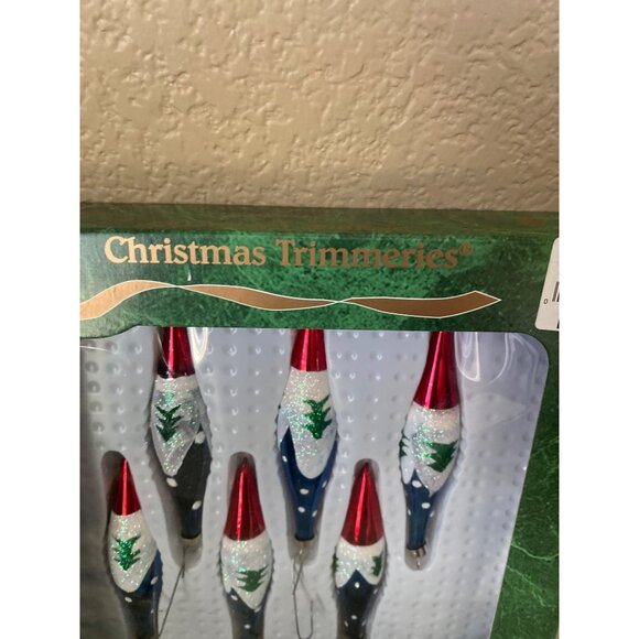 Set of 2 Vintage Bradford Christmas Trimmeries Glass Icicle Ornaments in Box - Picture 5 of 11